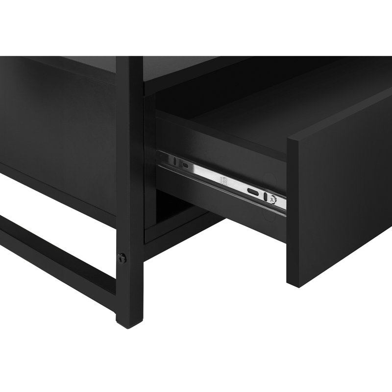 Meuble télé avec espace de rangement multimédia, Noir, 19.75"H x 47.25"W x 15.5"W