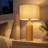 Modern Wood Table Lamp with Linen Shade