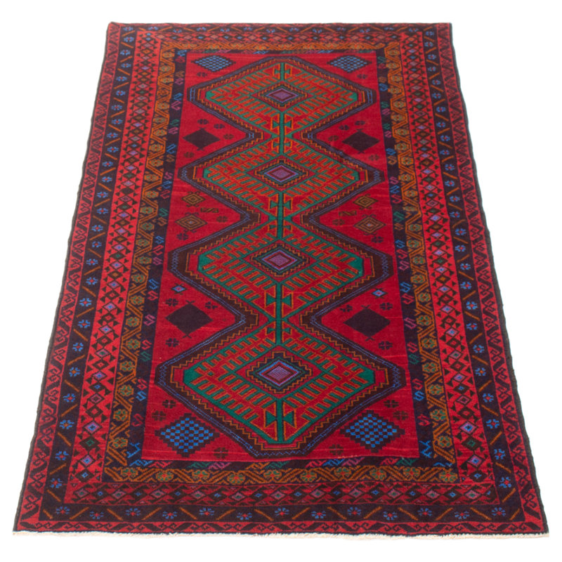 Tapis rouge Teimani 3 pi 7 po x 6 pi 10 po
