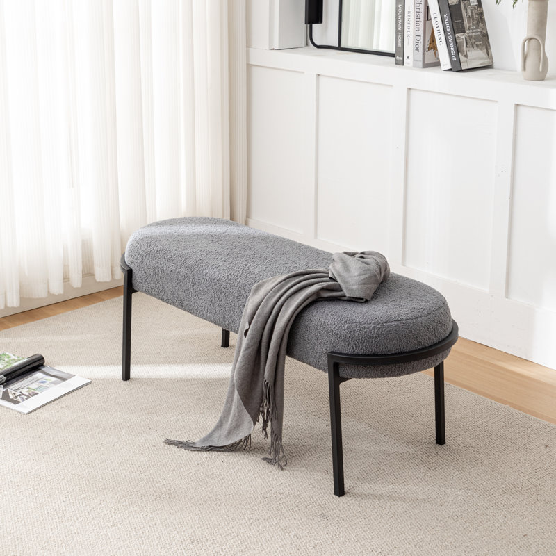 Jolanta Upholstered Bench, Gray