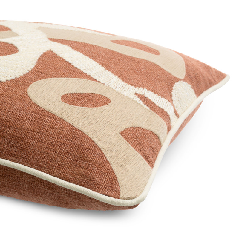 Saphira Pillow Cover & Insert, Orange/Natural Abstract, Rectangle 15.75"H x 23.62"W