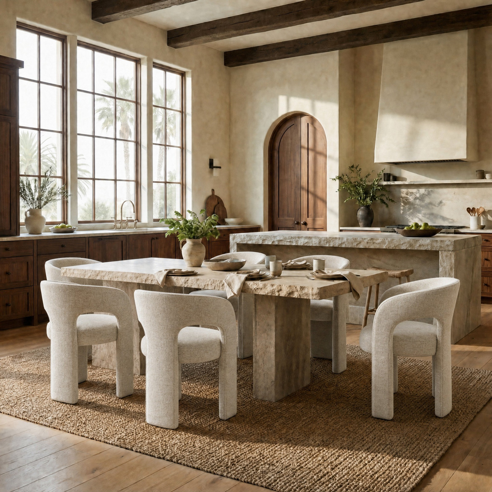 Meline Dining Chair, Taupe Chenille