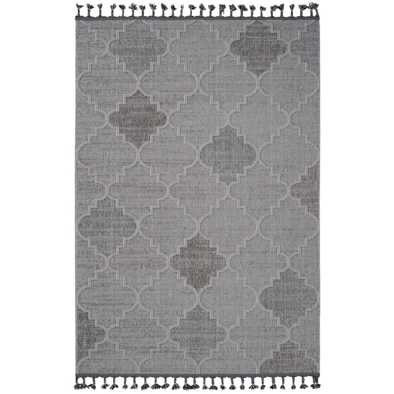 4x6 Trellis Area Rug Loom & White/grey - Stain , Non-shedding, Study Room Appealing
