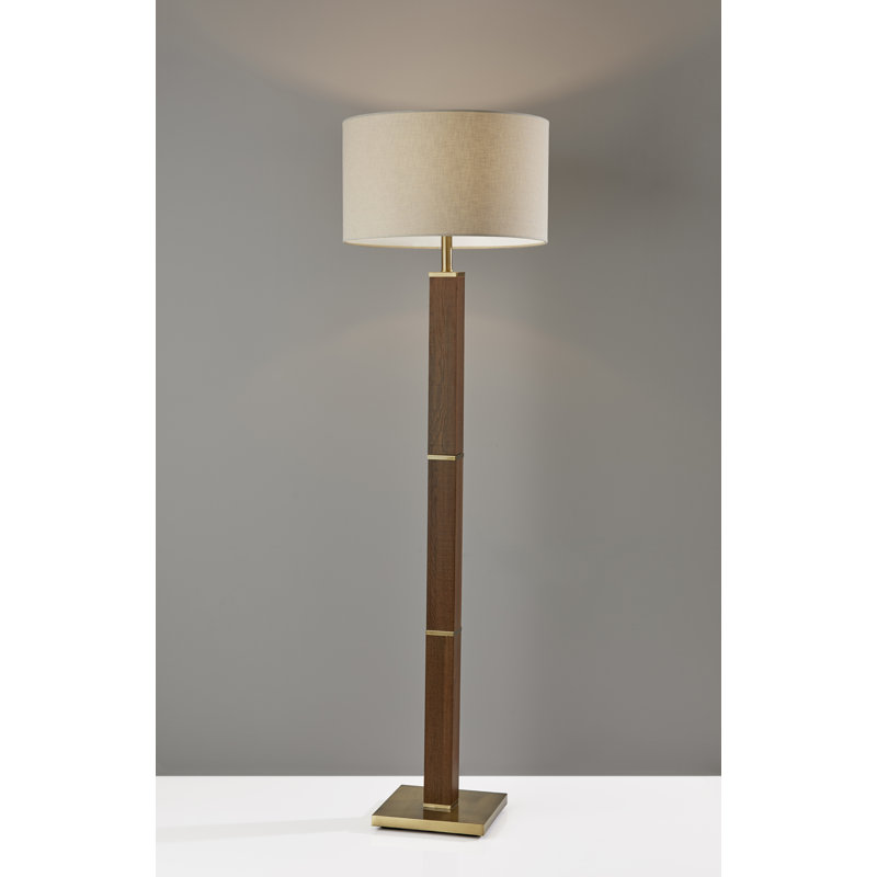 Lampe sur pied 62 po Medeiros, Laiton antique, Beige