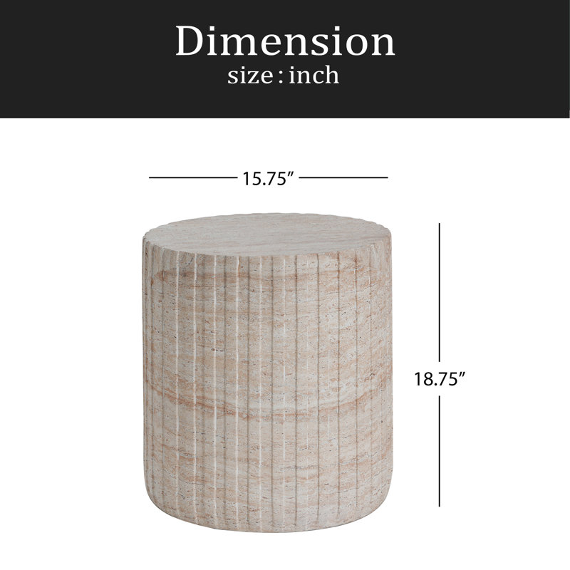 Outdoor/Indoor Lightweight Concrete Side Table