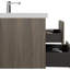 Armoire de salle de bain flottante de 42 po avec lavabo, gris cendré. Comptoir en résine et conception élégante de meuble-lavabo gris. Lavabo, construction élégante