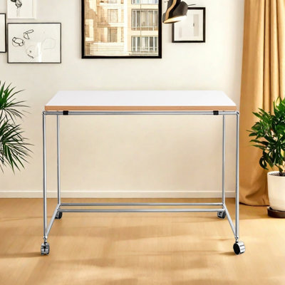 Modern minimalist mobile writing desk with wheels