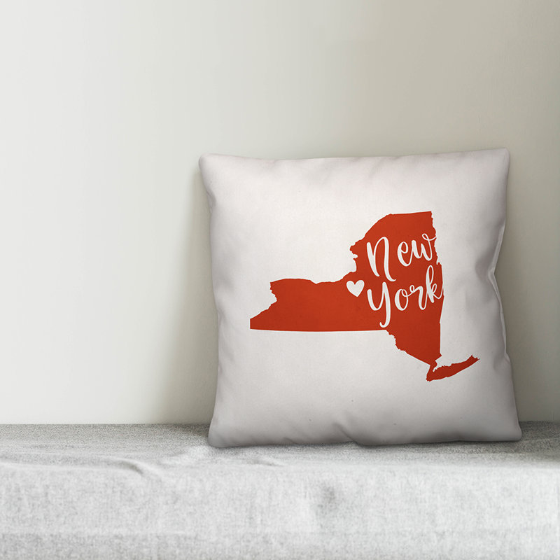  Coussin intérieur / extérieur New York State Pride Syracuse Love, 16 po x 16 po