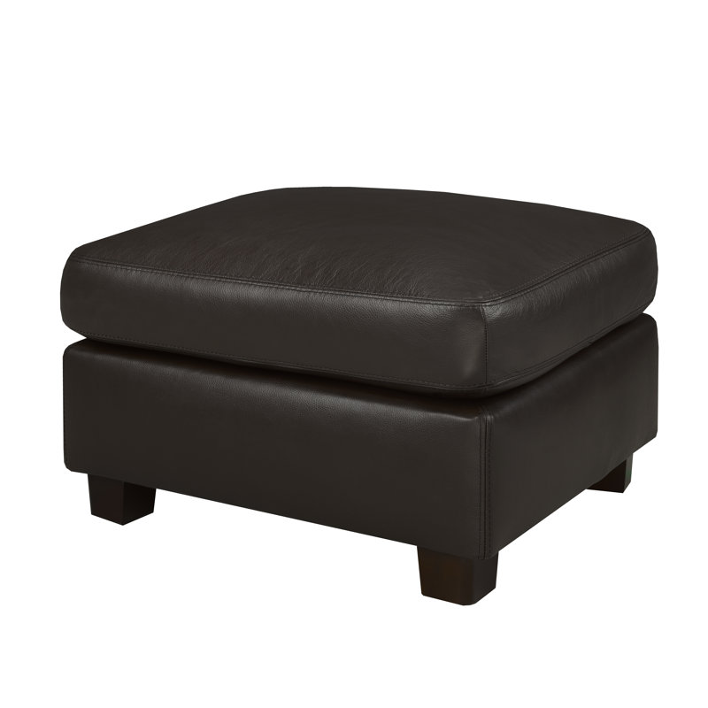 Repose-pieds en cuir véritable 29 po Davontai, Moka