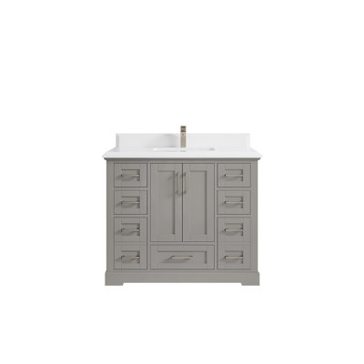 Esin 42'' Single Bathroom Vanity with Quartz Top