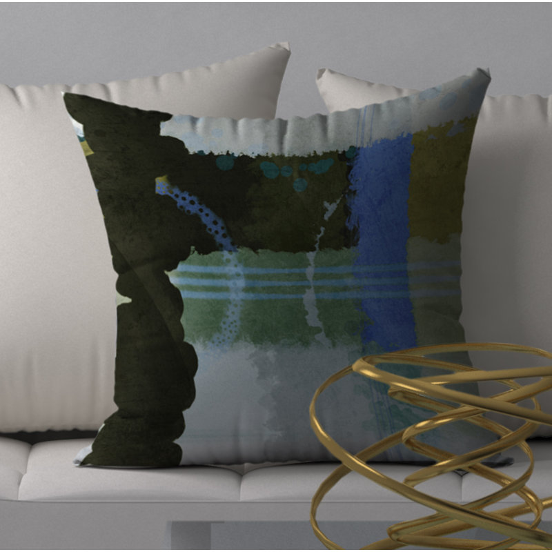 Abstract Reversible Throw Pillow, 18" x 18"