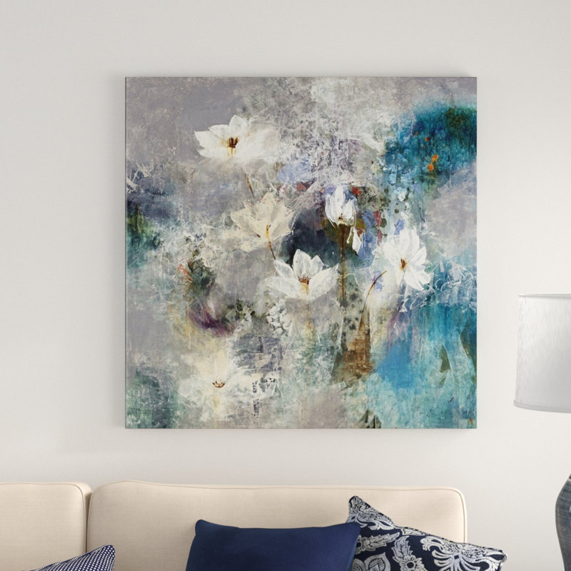 « gathering lilies », peinture sur toile, Toile tendue, H 36 po x l 36 po x p 1,25 po