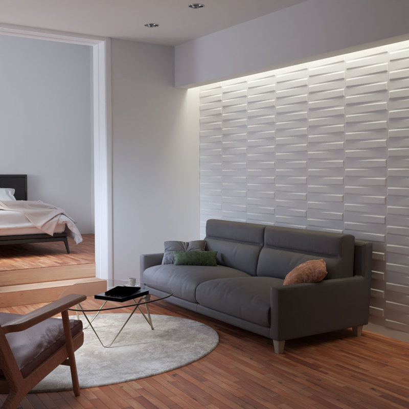 Panneau mural 3D 19,625 "x 19,625" en blanc (paquet de 50)