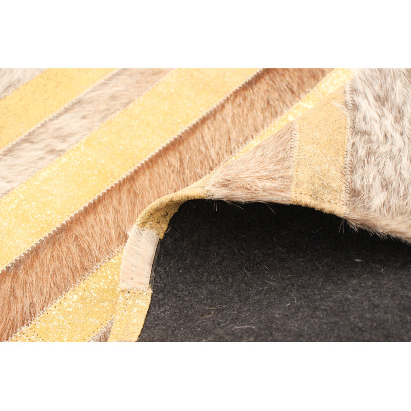 Tapis de bois brun/gris/ivoire 5 pi x 7 pi 11 po one-of-kind Steinhauer