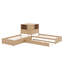L-Shaped Combination Bed With Trundle And Drawer,3-In-1 Low Corner Platform Bed Linked-1058197000