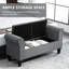 Banc avec repose-pieds capitonné et accoudoirs roulés pour le salon ou le couloir-1717875500