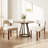 Modern PU Leather Upholstered Side Dining Chair with Curved Back & Solid Wood Legs-1458796861