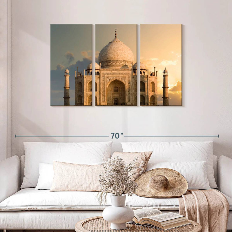 Lever de soleil sur le Taj Mahal, H 28 po x l 45 po