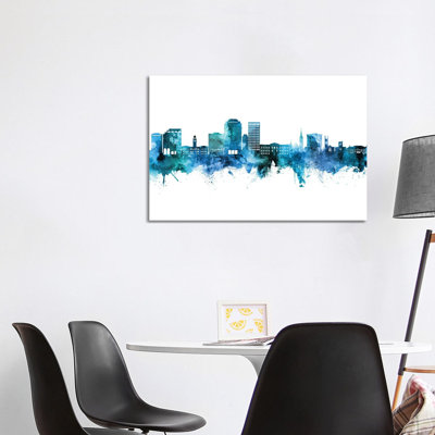 Colorado Springs  Skyline Blue Teal by Michael Tompsett - 1 Piece Wrapped Canvas Painting