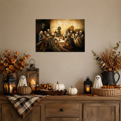 Automne, art mural d'Halloween, citrouille d'Halloween, citrouille d'Halloween, toile gothique de bonbon citrouille chaude pour l'entrée de la cuisine, salon 20 po x 30 po