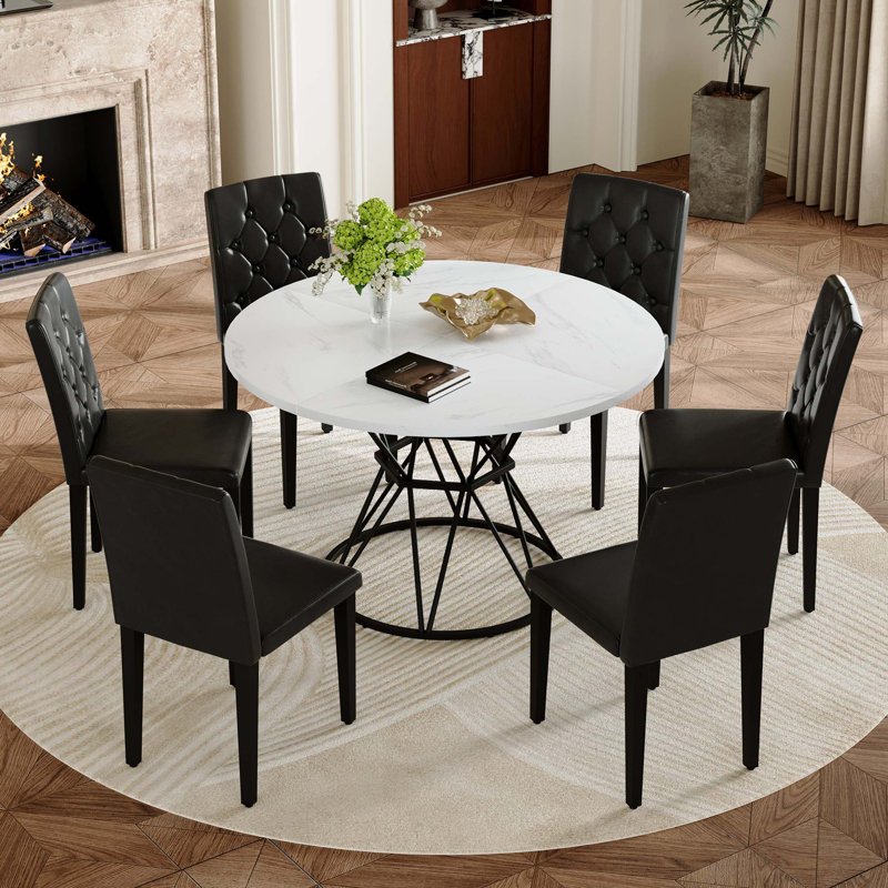Modern Industrial Dining Set with Ergonomic Chairs