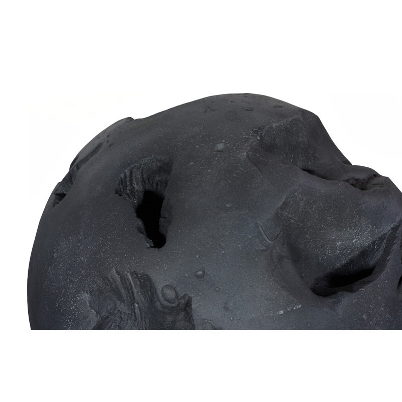 Charcoal Stone Cast Root Floor Ball, Large