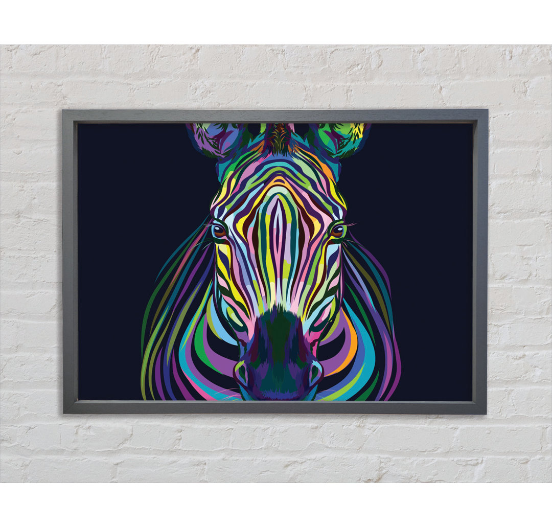 Atemberaubendes Zebra Vibrant - Einzelner Bilderrahmen Kunstdrucke auf Leinwand