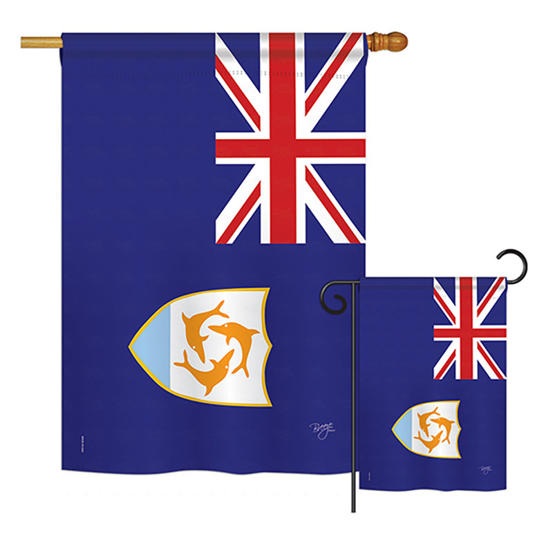 Ensemble de 2 côtés en polyester vertical décoratif "anguilla of the world national"