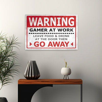 Warning - Gamer At Work Abstract Contemporary Art