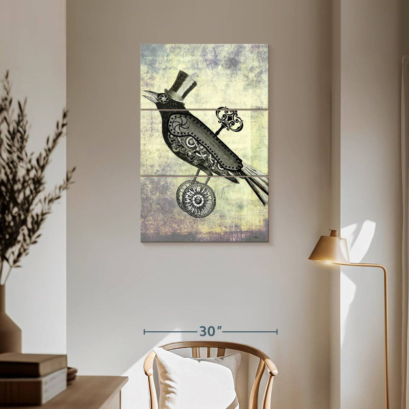 Brampt Steampunk Crow, 57" H x 36" W