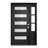 Fiberglass Exterior Door 36" x 80" Painted Black 5-Lite Frosted Glass Fiberglass Door Fixed Single Sidelite Black 3-Lite Clear Glass Door With Jamb, Left-Hand Inswing (Not Included Hardware Kit)-136031629-136031628