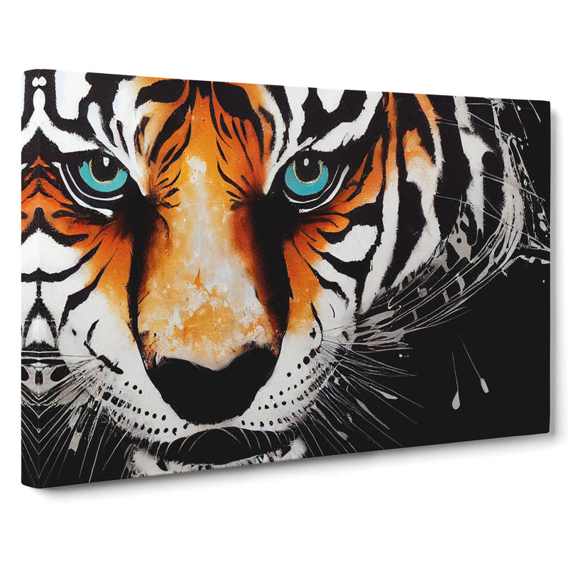 Painted Tiger - Wrapped Canvas, 35cm H x 50cm W x 3cm D