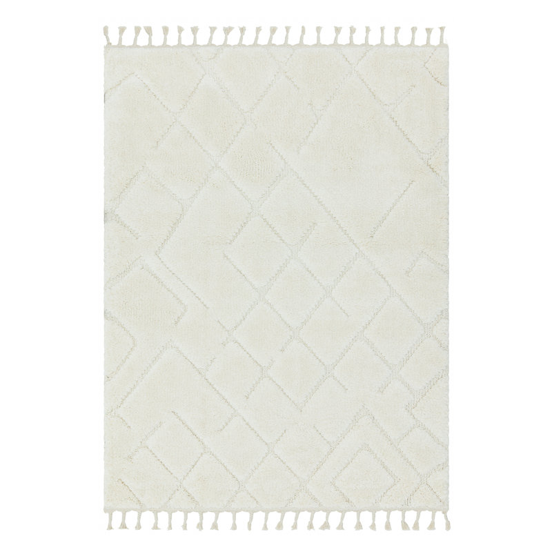 Antonia Vanilla Shaggy Cream Rug, Rectangle 120 x 170cm