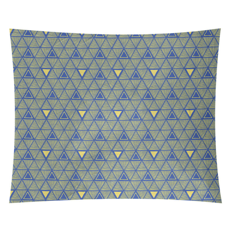 Tapisserie, H 68 po x l 80 po, Bleu/jaune