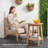 2-Tier Round Side Table with Tapered Legs, Small End Table for Living Room, Bedroom-1692382007