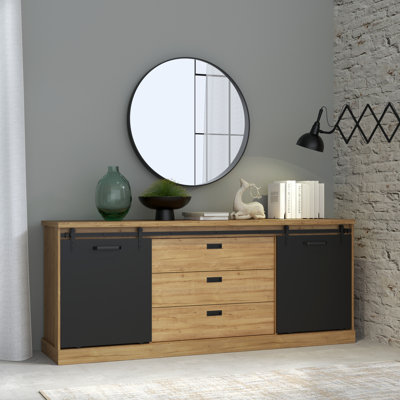 Lauran 213.4 cm W Chest of 3 Drawers