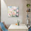 Aquarelle de tulipe rose, cadre mural en bois intégré, L 16 x l 16