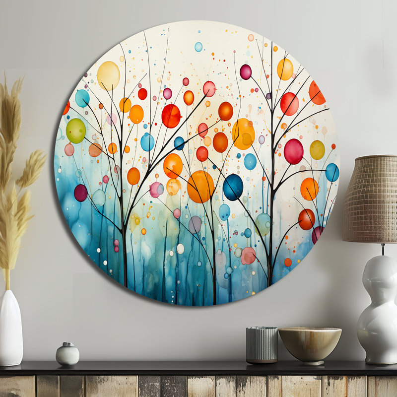 Bousquet - Décoration abstraite ronde en métal, H 36 po x l 36 po 
