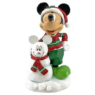Disney Mickey Mouse Builds A Snowman Garden Statue