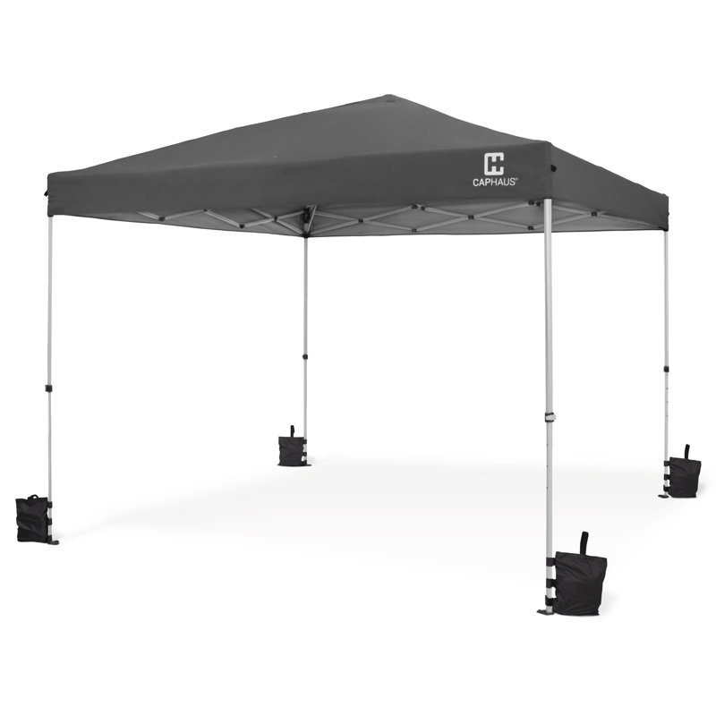 Heavy-Duty Commercial Grade One-Push Pop Up Outdoor Canopy with Bag, Multiple Options, 12 ft. W x 12 ft. D , Dark Grey