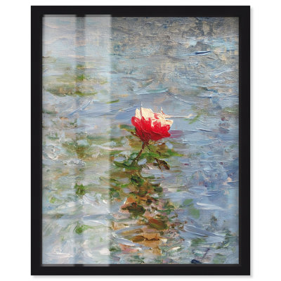 Décoration murale florale flottante «Shadowbox» par Art Remedy, cadre noir, 36 x 45