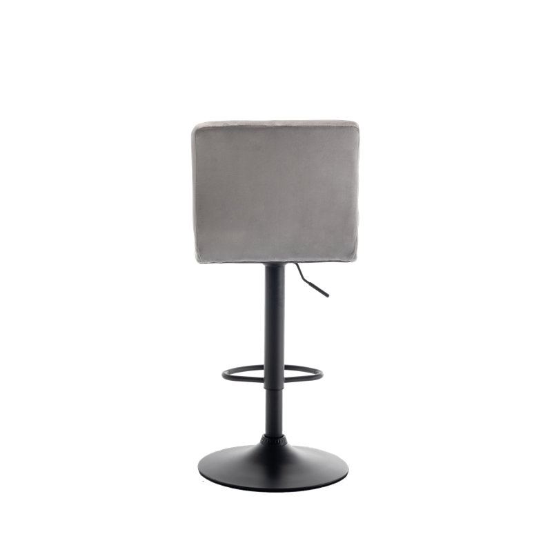 Ensemble de 2 tabourets de bar réglables à hauteur de comptoir Modern Velvet, Gris