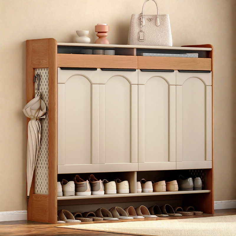 Armoire de rangement pratique pour chaussures en fer et bois massif