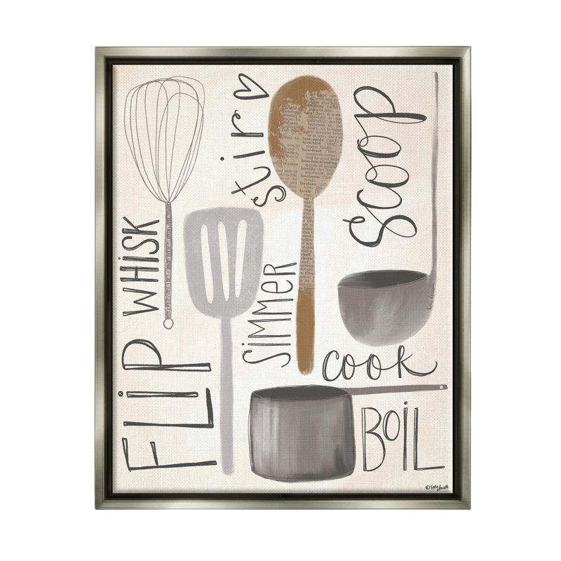 Art mural en toile flottante Flip Whisk, L 25 po x H 31 po, Cadre flottant gris lustré