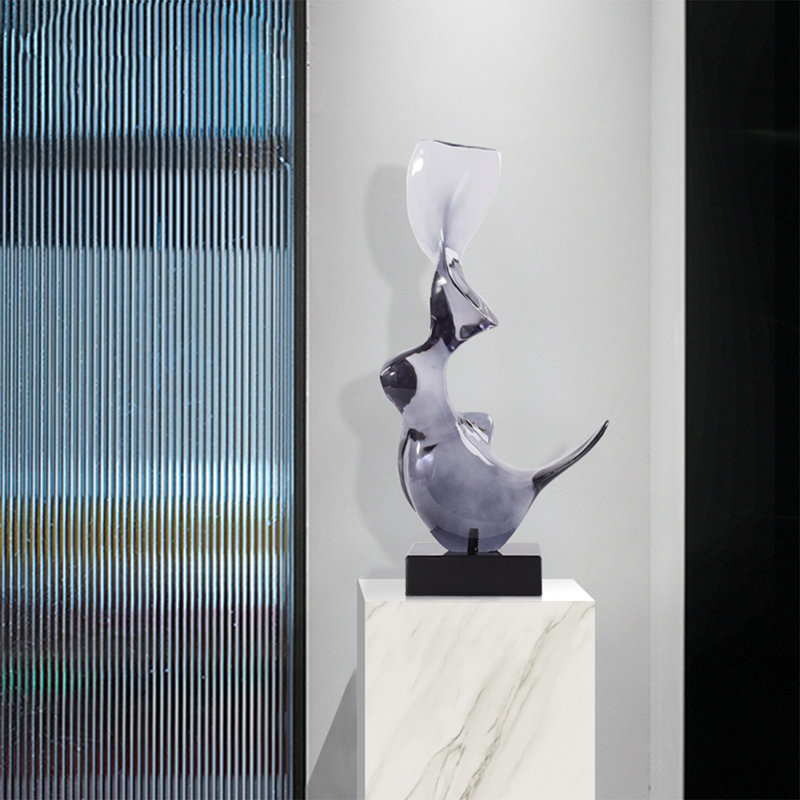 Modern Minimalist Transparent Resin Marble Base Art Decoration Item