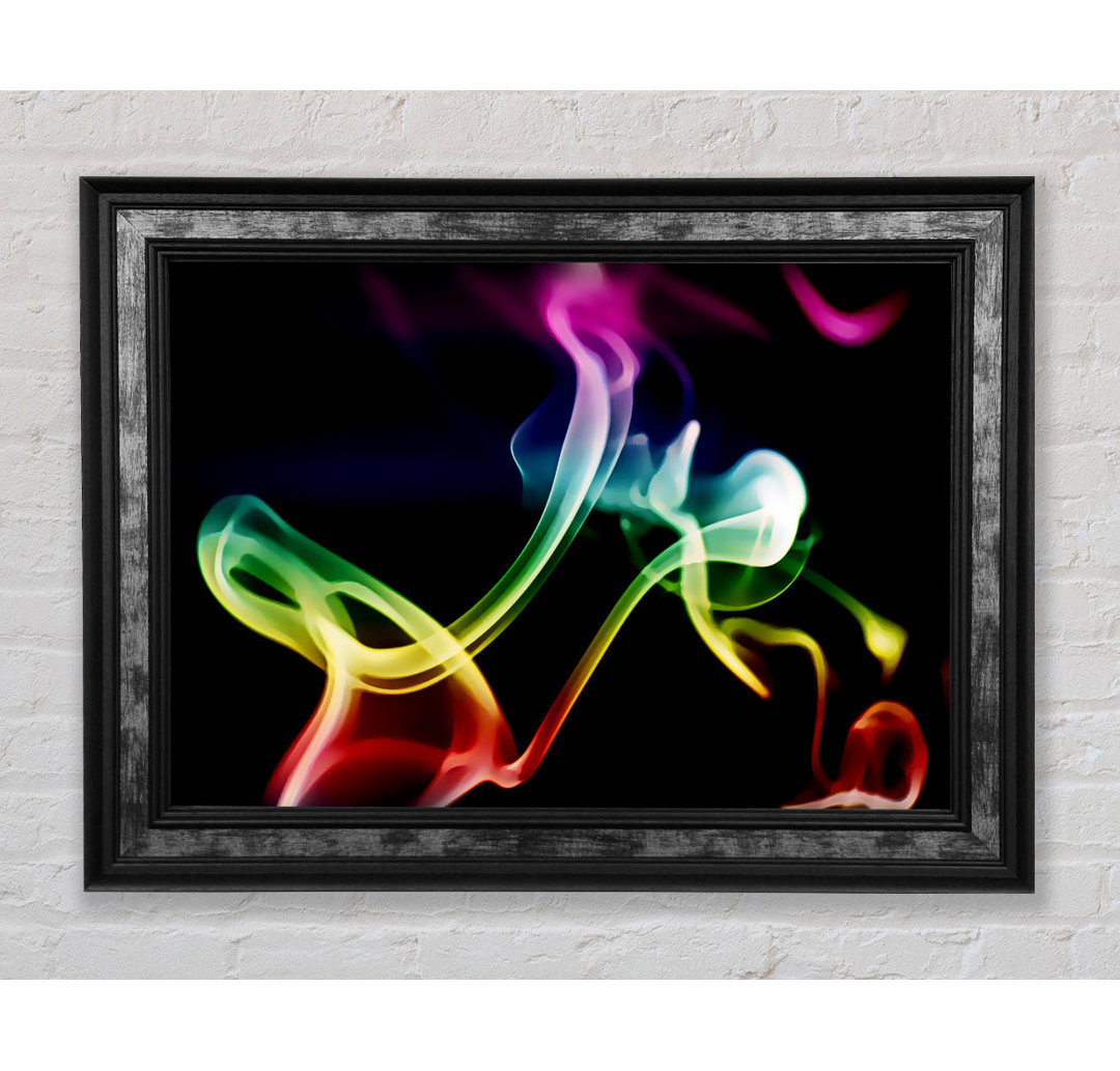 Rainbow Smoke On Black - Einzelner Bilderrahmen Kunstdrucke