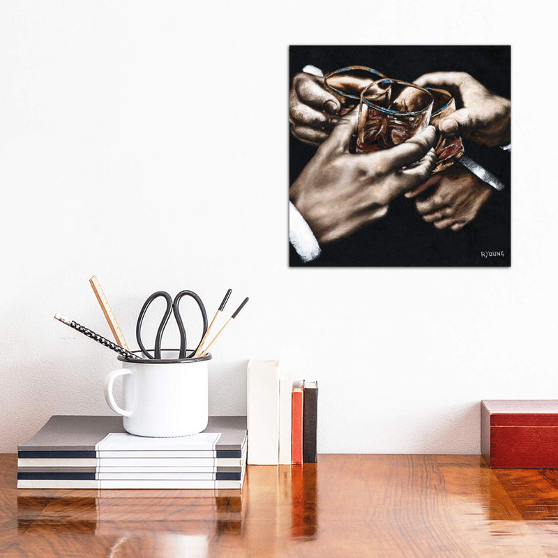 «Cheers» par Richard Young - impression d'art graphique, Toile tendue, H 12 po x l 12 po x P 0,75 po