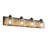 4-lamp matte black glass adjustable iron vanity light