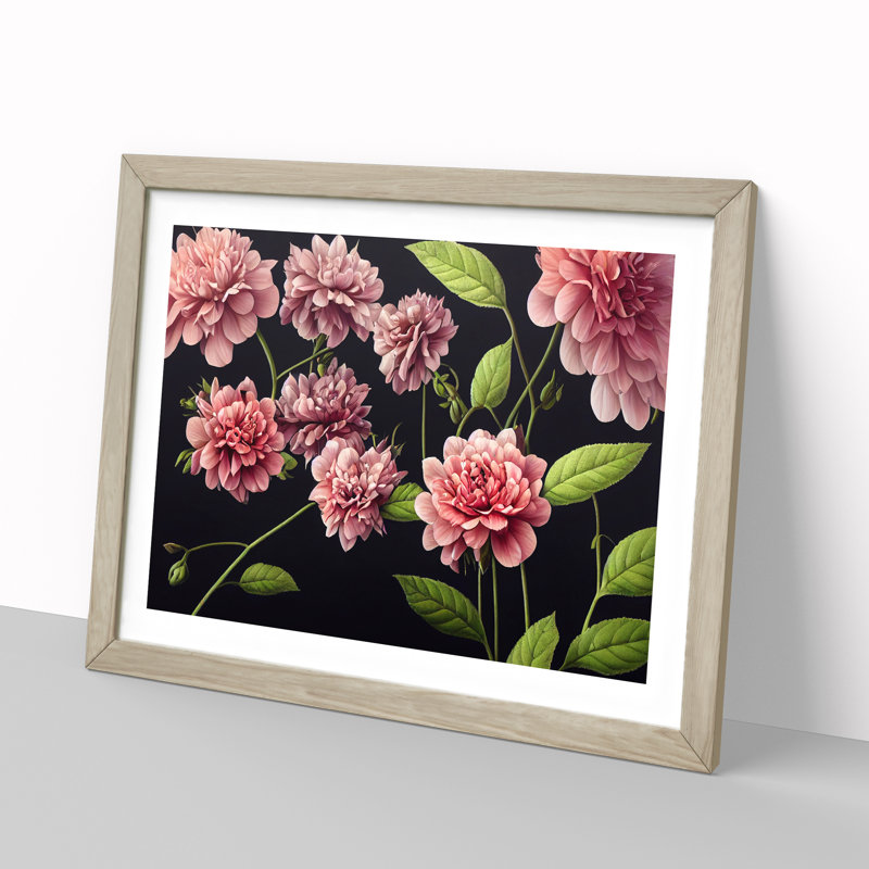 Majestic Flowers 1 Piece Single Picture Frame Wall Art, 34cm H x 46cm W x 2cm D, Oak