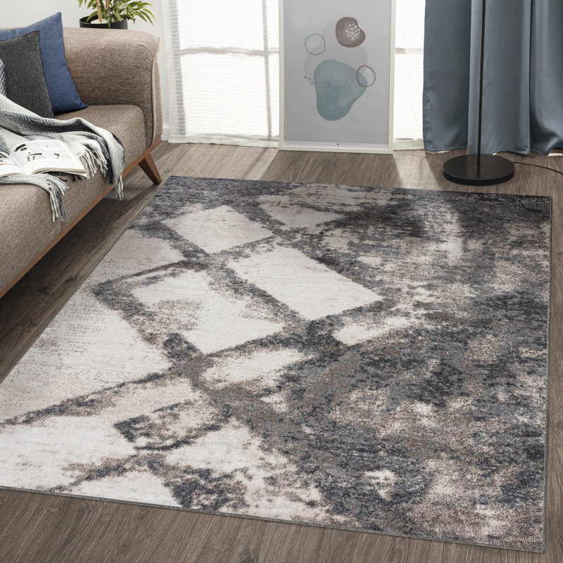 Tapis géométrique gris, Rectangle 8 pi x 10 pi